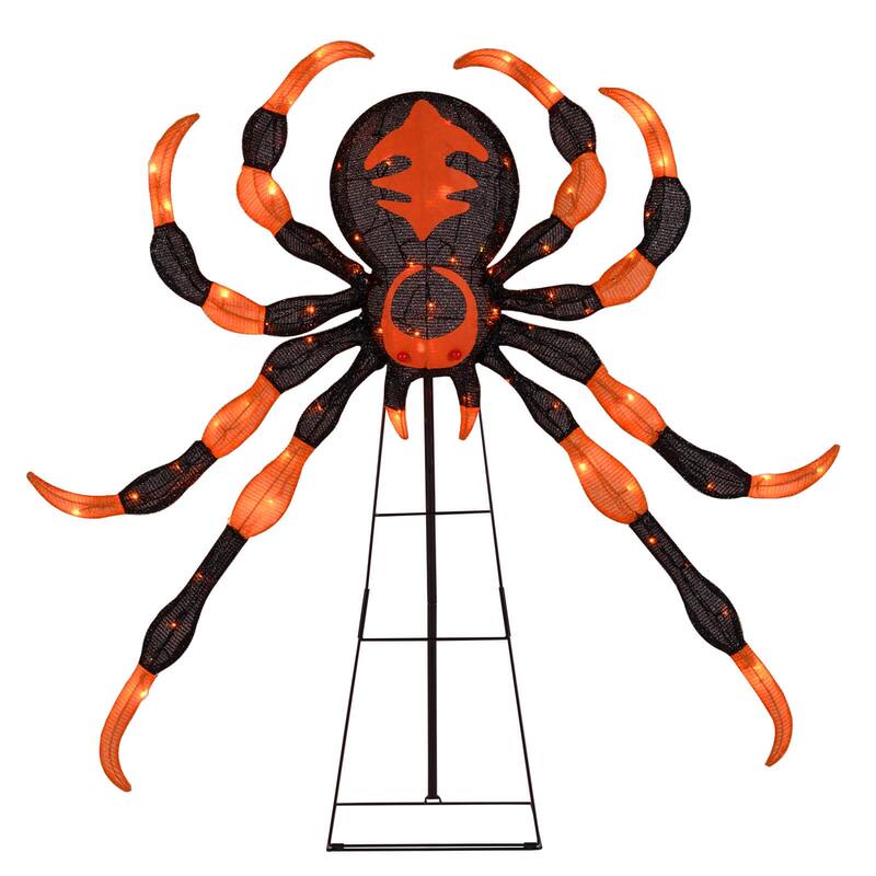 52" Halloween Spider Decoration Lighted Spider on Stand w/ 80 LEDs - Multi