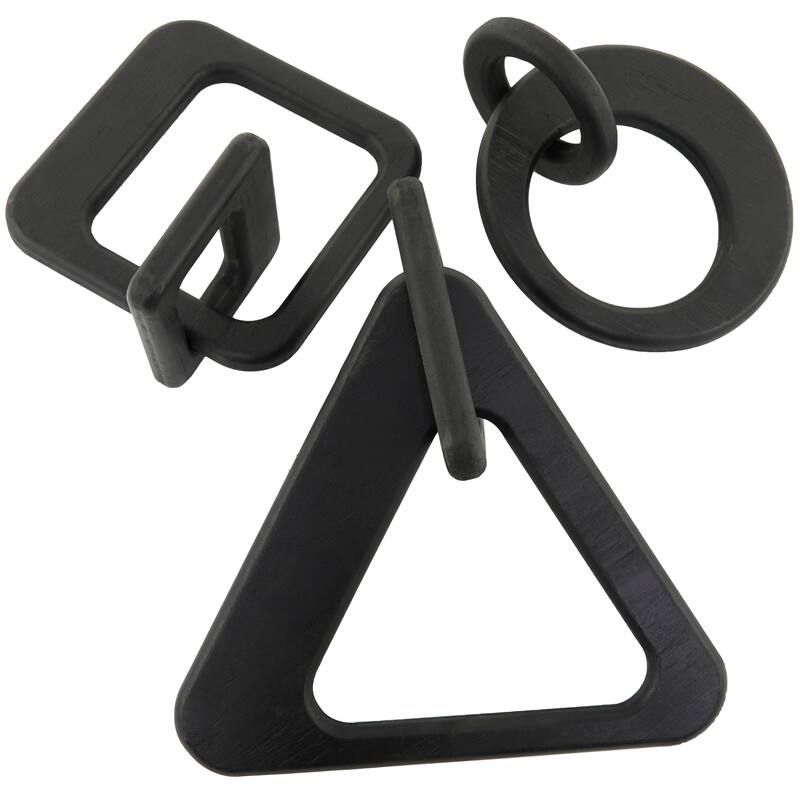 CosmoLiving by Cosmopolitan Geometric Wood Chain Sculpture (Set of 2, Set of 3) - Black, White, Brown