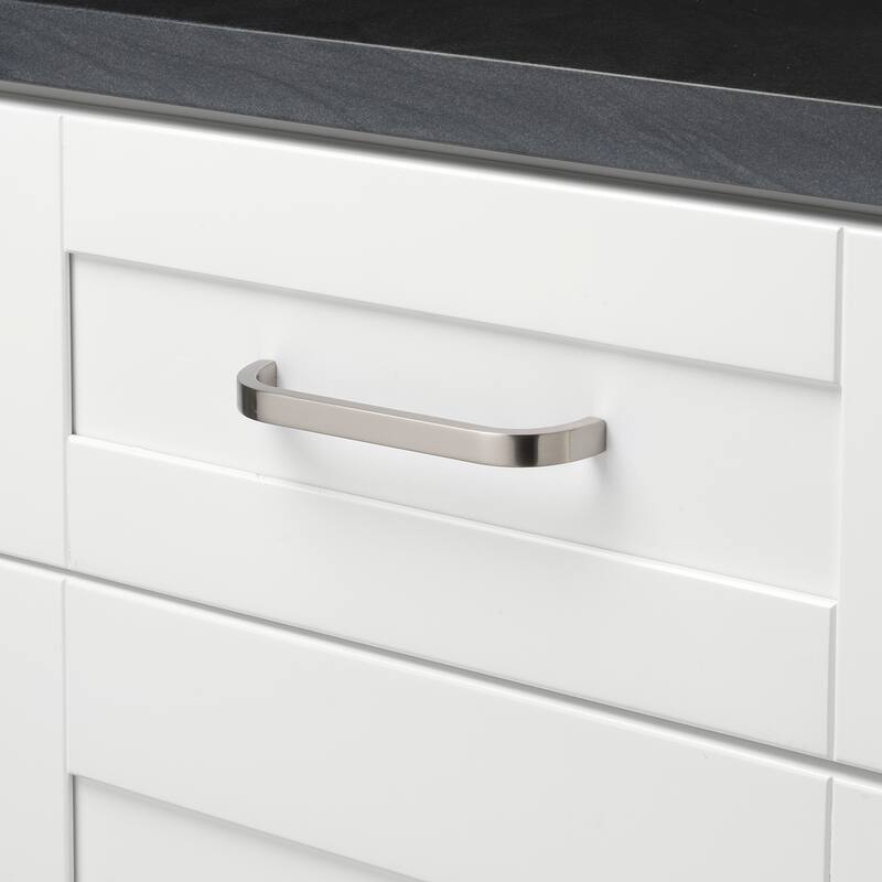 GlideRite 5 inch Center Solid Curved Bar Pull Cabinet Hardware Handle, 4843-128-SN