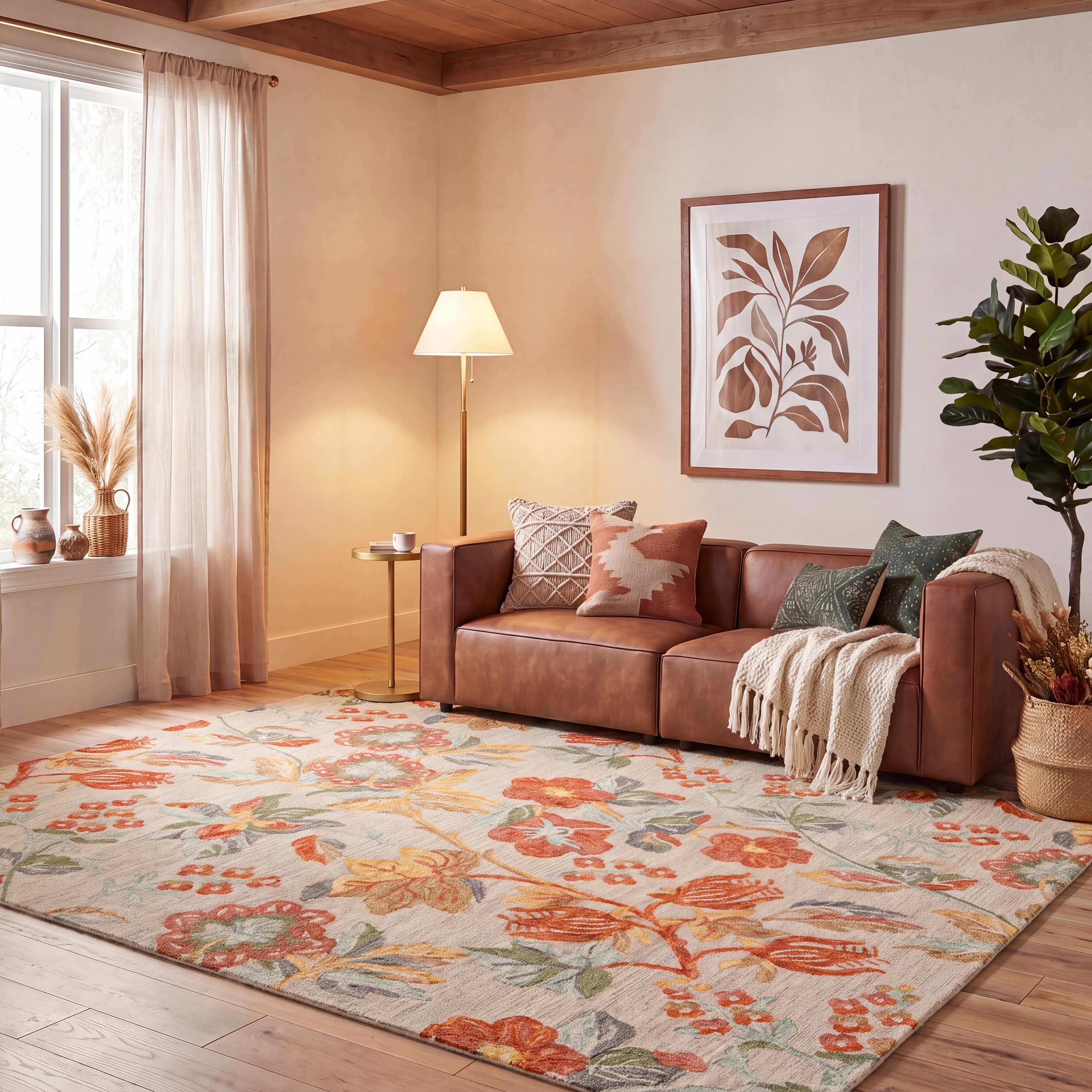 SAFAVIEH Handmade Blossom Hysnije Modern Floral Wool Rug