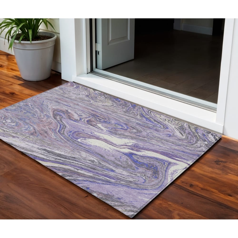 HomeRoots Abstract Transitional Rectangle Outdoor Rug