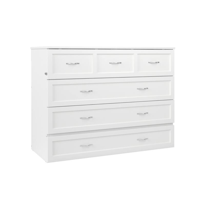 AFI Northfield Murphy Bed Chest with 6" Mattress, Storage Drawer & Built-In Charger