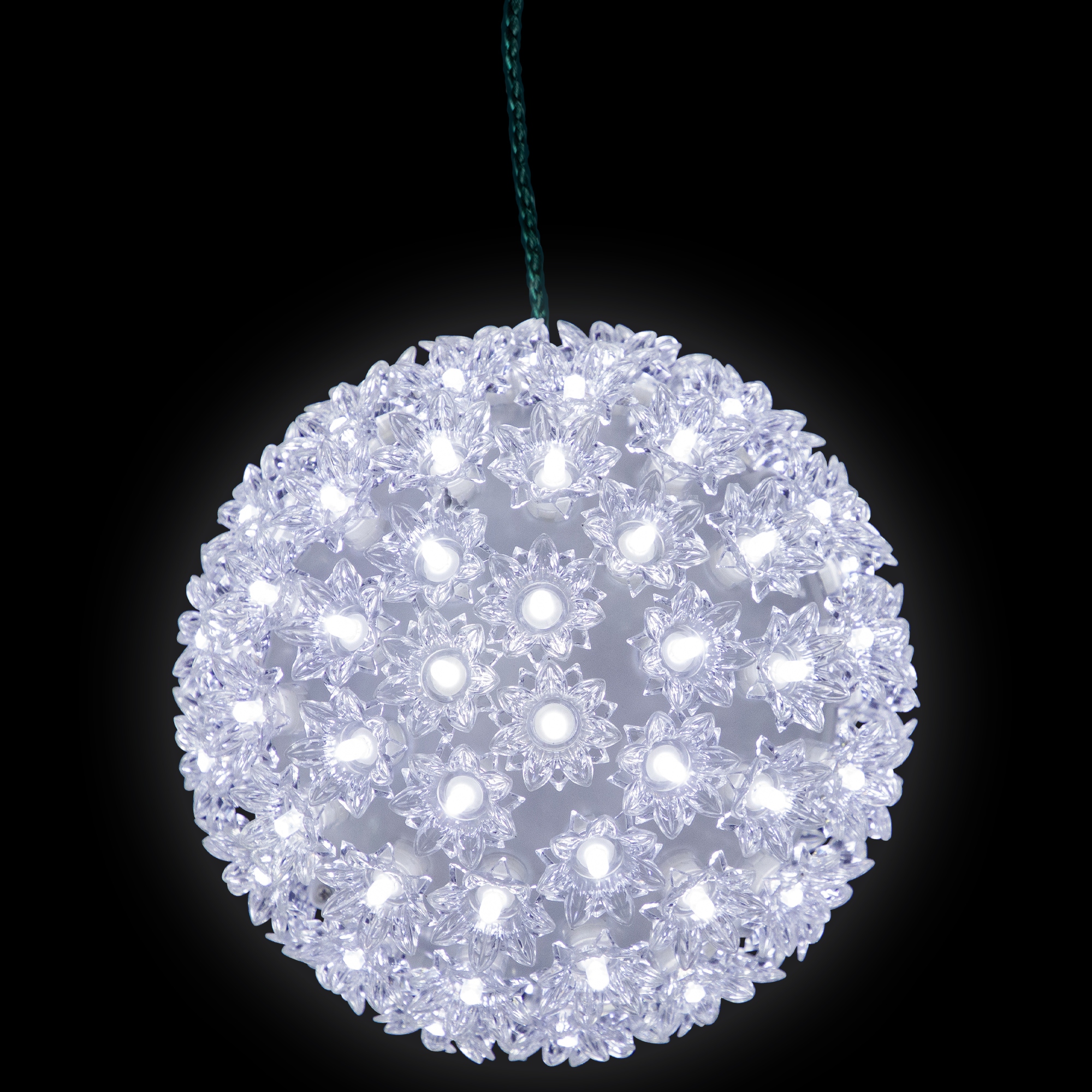 Northlight LED Lighted Starlight Sphere Hanging Outdoor Christmas Decoration 7.5 inch Pure White Lights