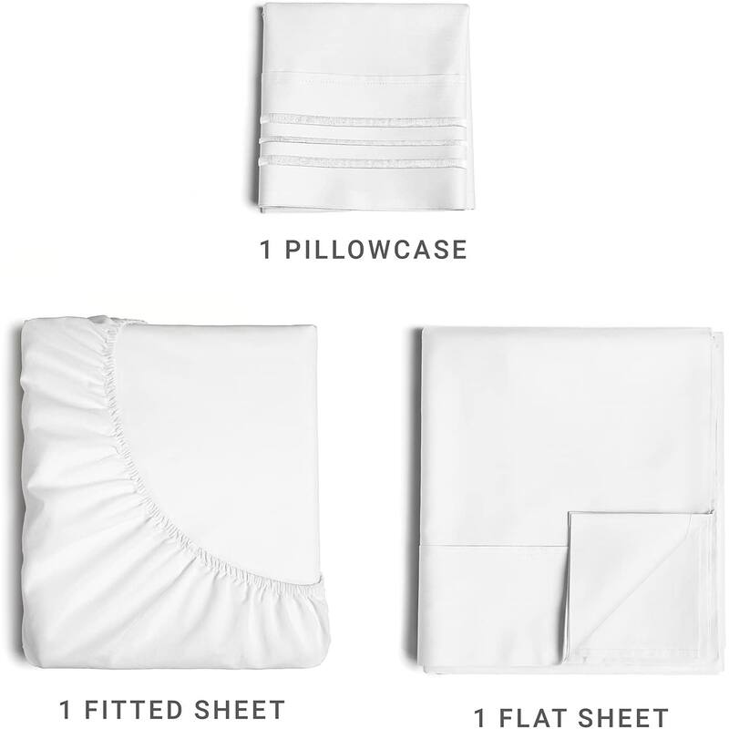 CGK Linens 4 Piece Solid Deep Pockets Microfiber, Easy-Fit Bed Sheet Set