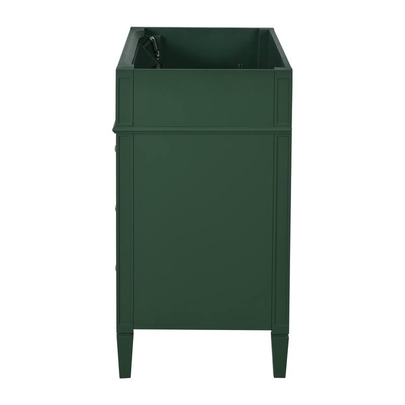 Roomfitters 36'' Bathroom Vanity, Modern Freestanding Storage Cabinet with 2 Drawers and Tip-Out Compartment, Solid Wood Frame