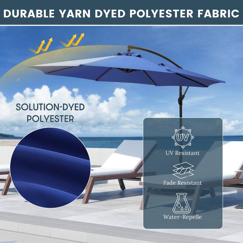 Weller 10-foot Offset Cantilever Hanging Patio Umbrella