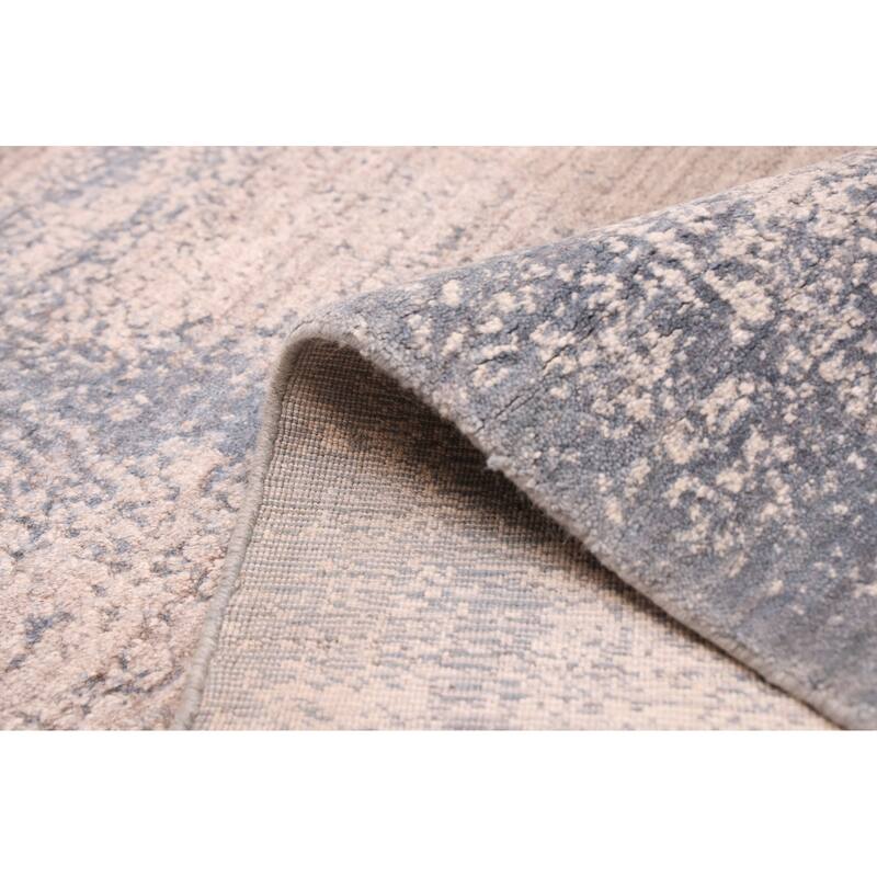 ECARPETGALLERY Hand Loomed Elysian Light Denim Blue Rug - 8'2 x 9'10