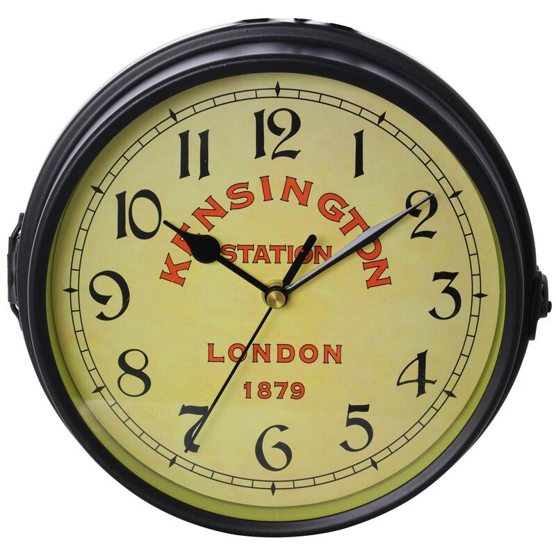 Dual Sided Mountable Clock Antique Station Clock