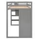 preview thumbnail 16 of 34, Functional Loft Bed with 3 Shelves, 2 Wardrobes and 2 Drawers, Gray