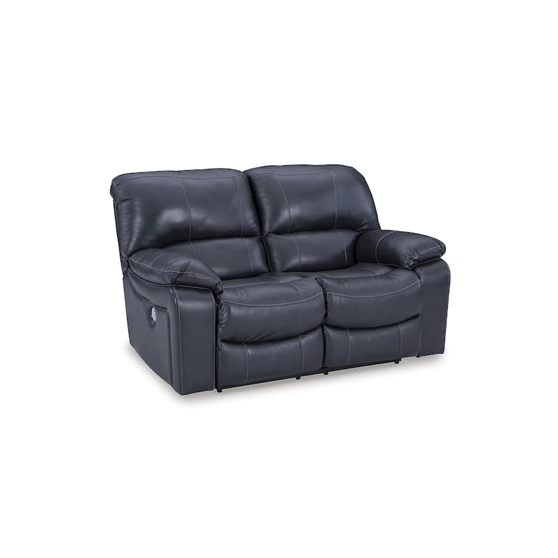 Signature Design by Ashley Leesworth Blue Power Reclining Loveseat - 65"W x 41"D x 41"H