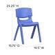 preview thumbnail 7 of 20, 4 Pack Plastic Stackable K-2 School Chair with 13.25"H Seat - 15.75"D x 14.5"W x 23.25"H