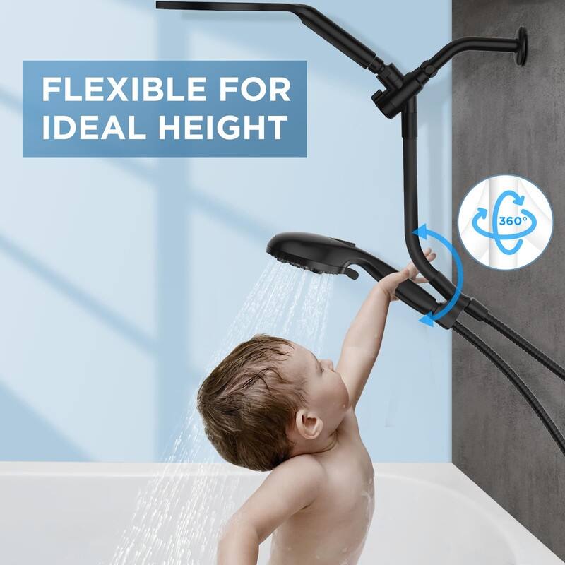 Dual Handheld Shower Head Combo, 2 in 1 Rain Shower Heads System