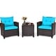 preview thumbnail 33 of 81, Costway 3PCS Patio Rattan Furniture Set Cushioned Conversation Set - See Details