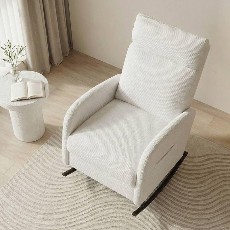 Set of 2 Rocking Chairs, Upholstered Nursery Glider Rocker, Recliner Armchair with Side Pocket for Living Room Bedroom
