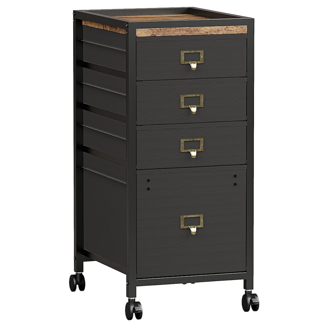 4 Drawer Under Desk Mobile File Cabinet with Wheels
