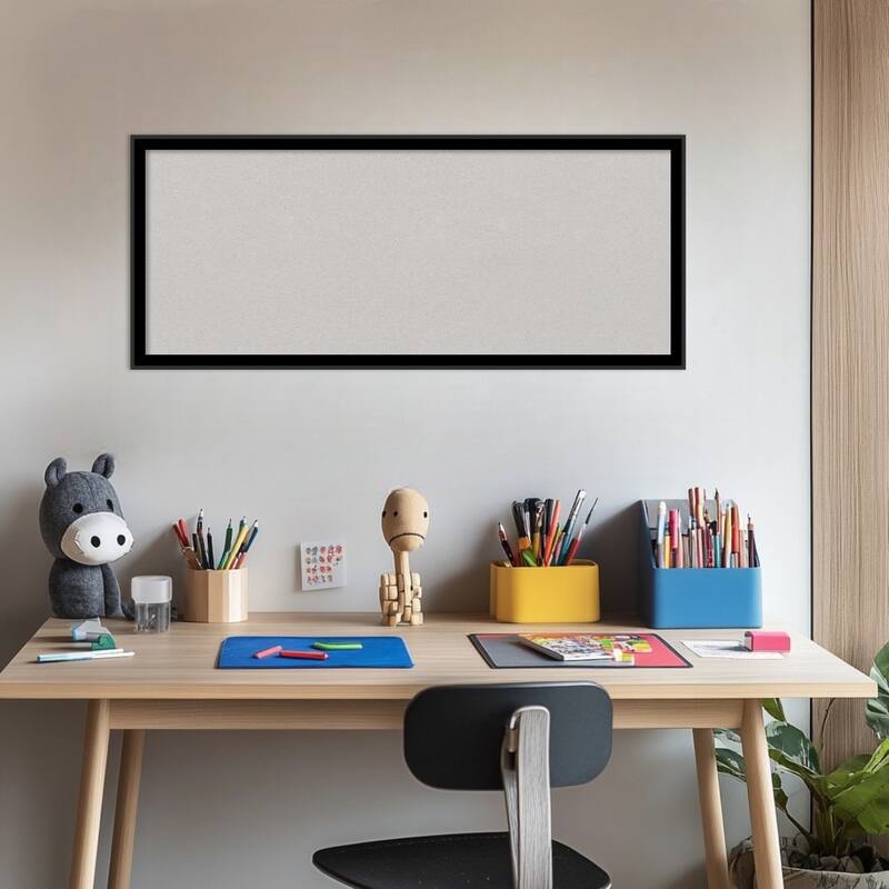 Incline Black Wood Framed Cork Board - Bulletin Board, Organization Board, Pin Board