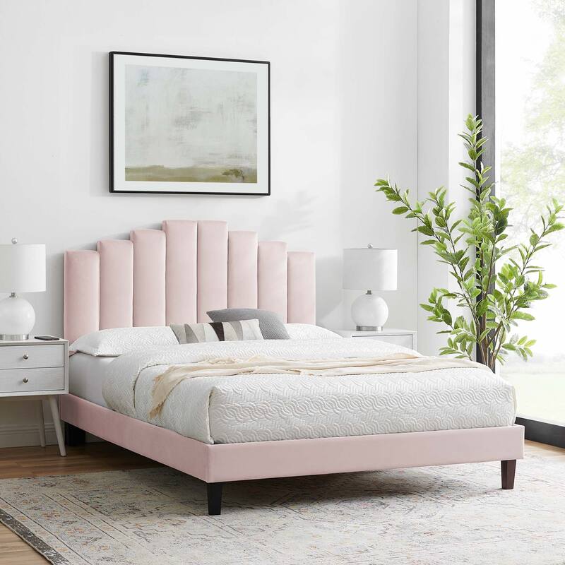Elise Twin Performance Velvet Platform Bed