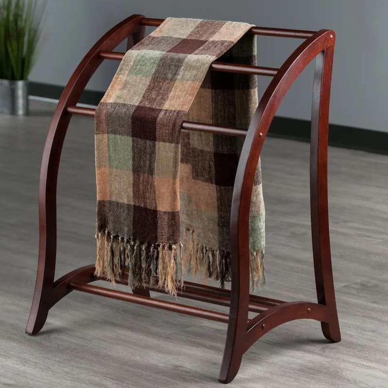 Wooden Blanket Rack - 36" - Brown