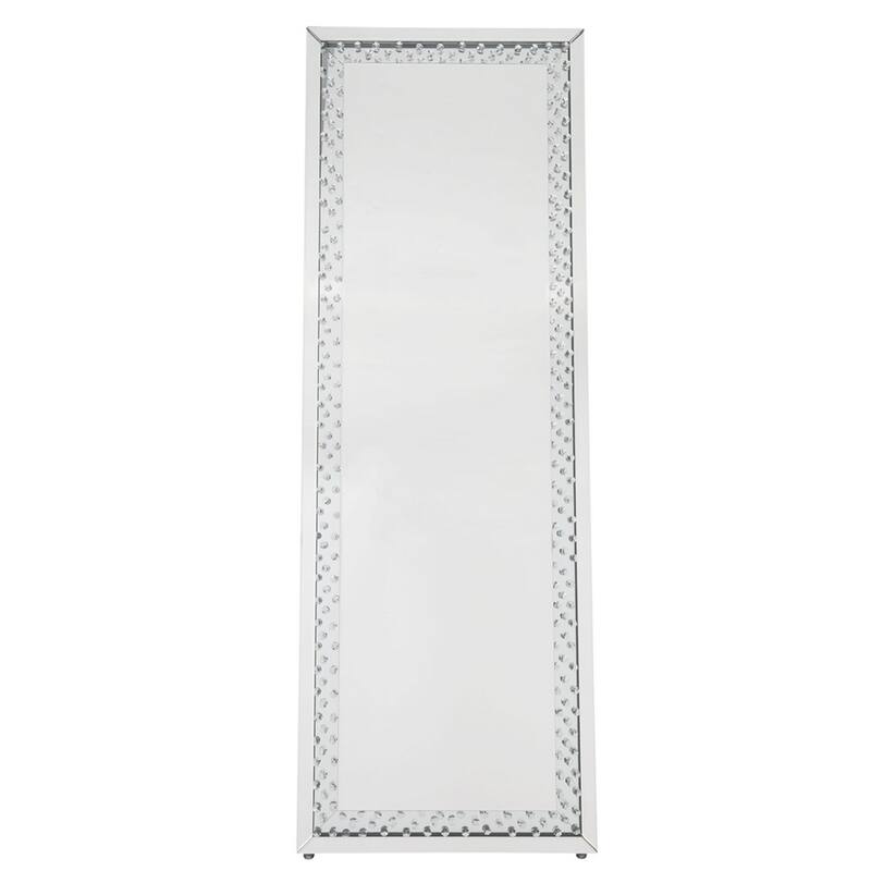 Accent Standing Mirror with Round Crystal Inserts - clear