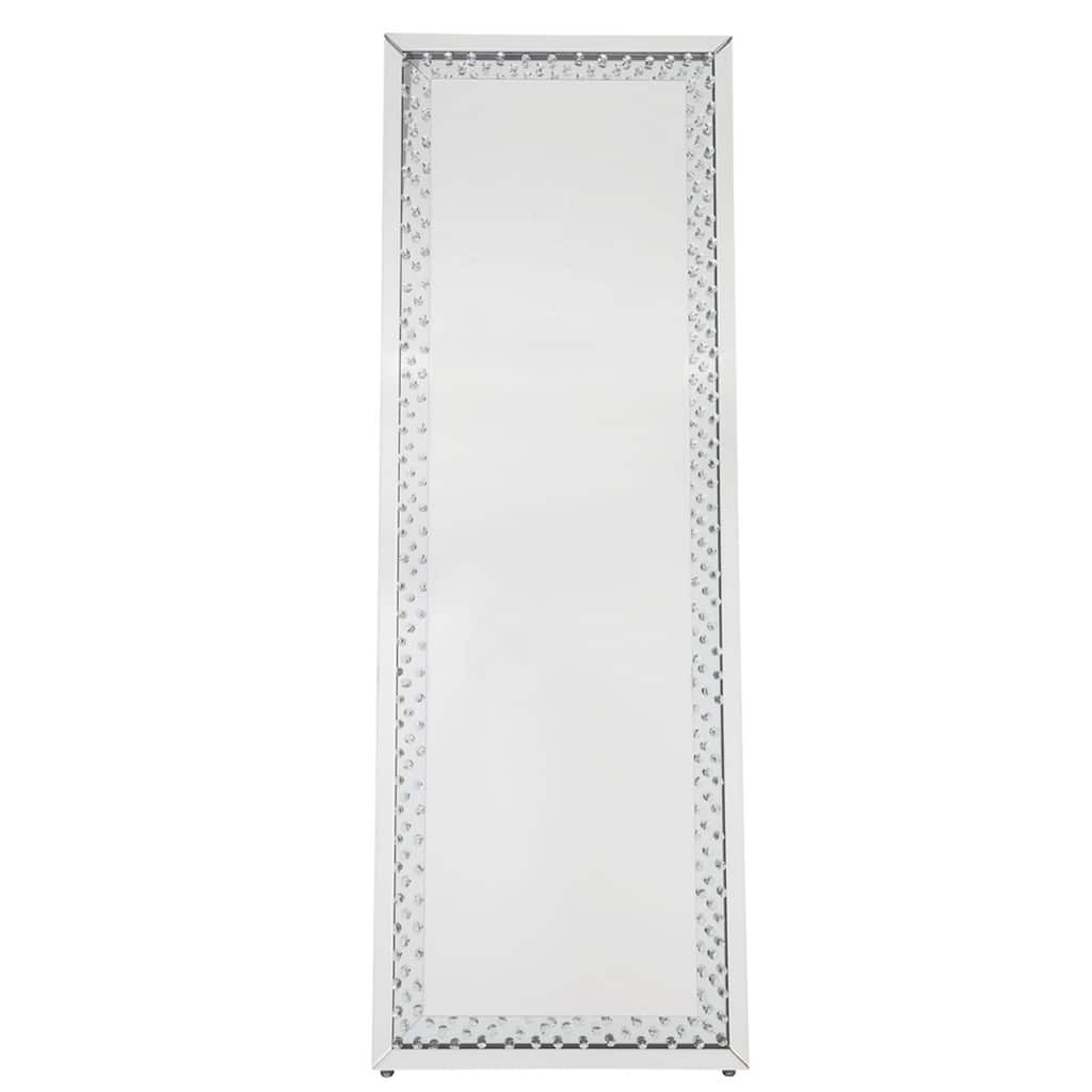 Accent Standing Mirror with Round Crystal Inserts - clear