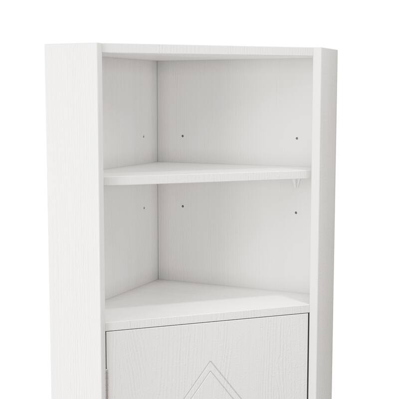 Bathroom Corner Cabinet with Doors and Adjustable Shelves