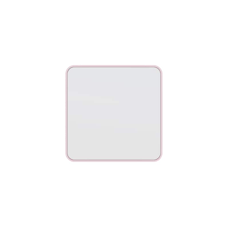 Glass Warehouse 22 in. H x 22 in. W Radius Corner Stainless Steel Framed Mirror