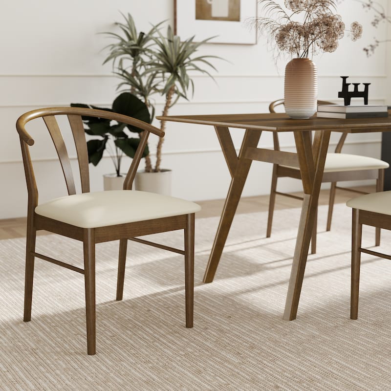 Dining Chairs, Curved Back Design, Set of 2, 22.83"W x 20"D x 31.1"H