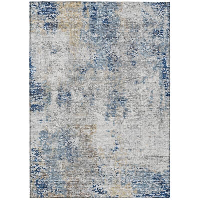 HomeRoots Abstract Transitional Rectangle Outdoor Rug