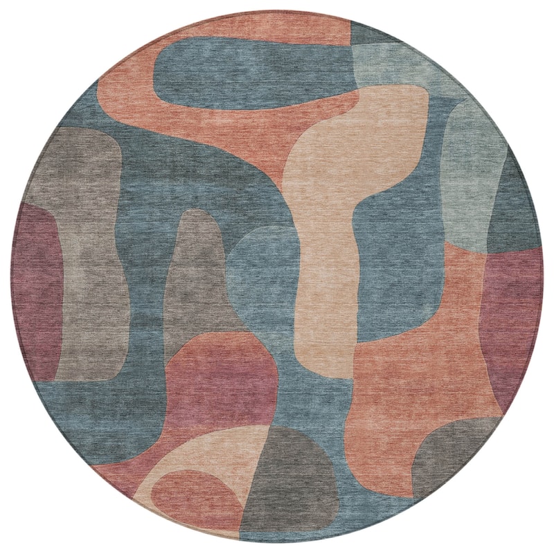 HomeRoots Abstract Transitional Rectangle Outdoor Rug