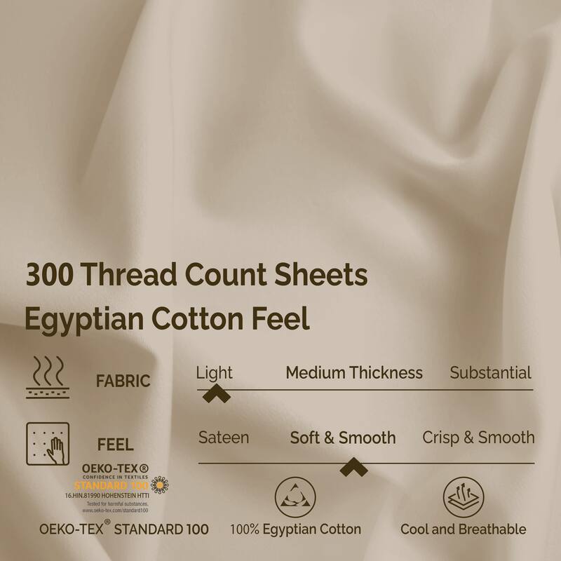 Superior Egyptian Cotton Sateen 300-Thread Count Solid Sheet Set- Split King