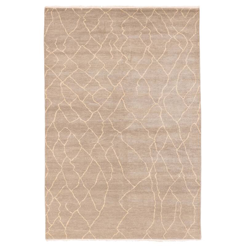 ECARPETGALLERY Hand-knotted Mystique Grey Wool Rug - 6'1 x 9'1