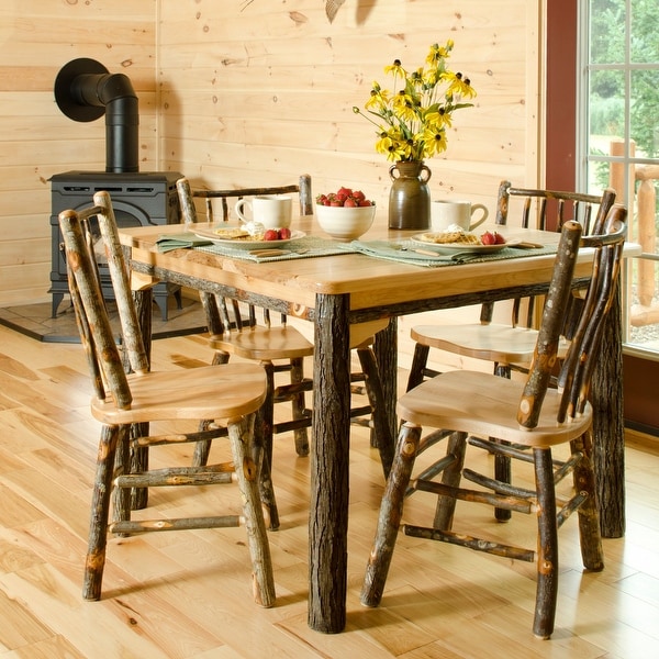 Rustic hickory hot sale dining table