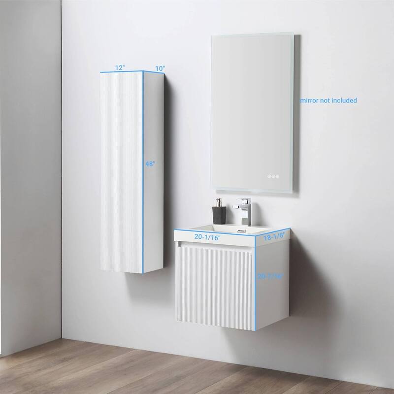 Blossom Positano 20" Floating Vanity with Sink & Side Cabinet