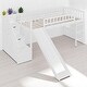 preview thumbnail 8 of 16, Twin Size Loft Bed with Slide, Staircase Storage Drawers, Convertible Ladder, and Guardrails, No Box Spring Needed
