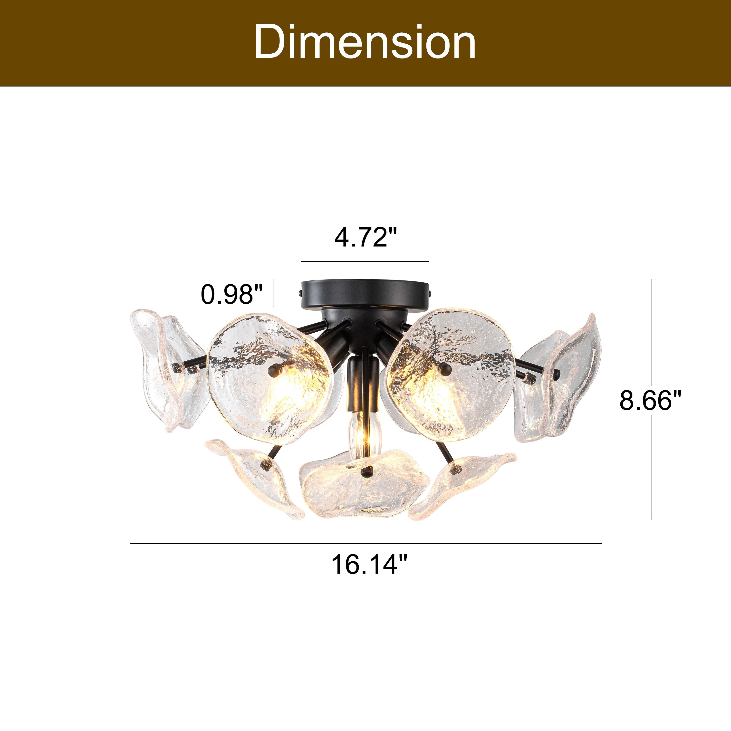 Starsky 5-Light Flush Mount Chandelier with Hand-Blown Flower