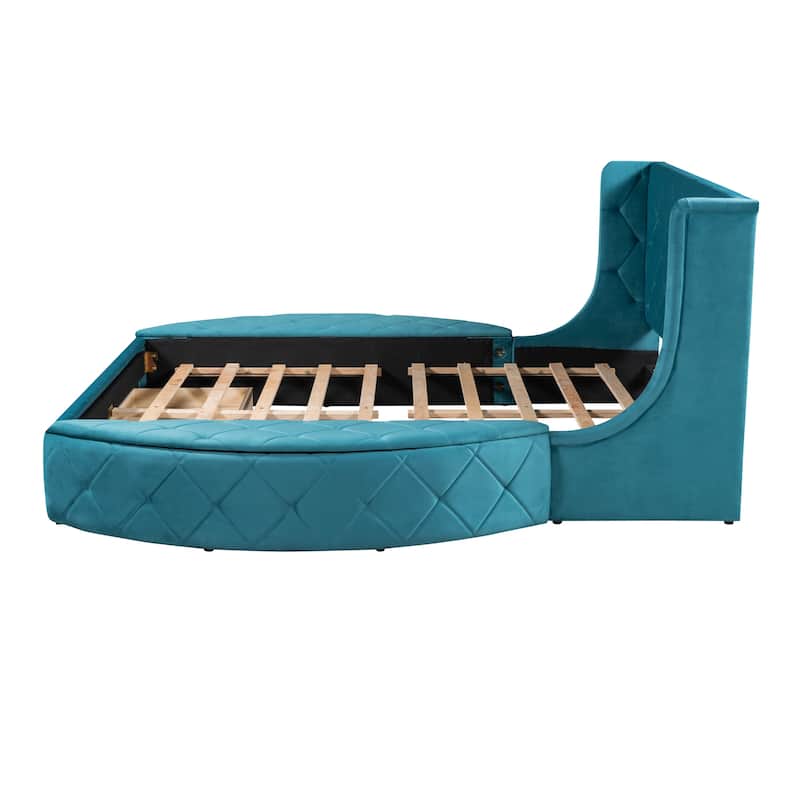 Platform Bed Queen Storage Velvet Bed