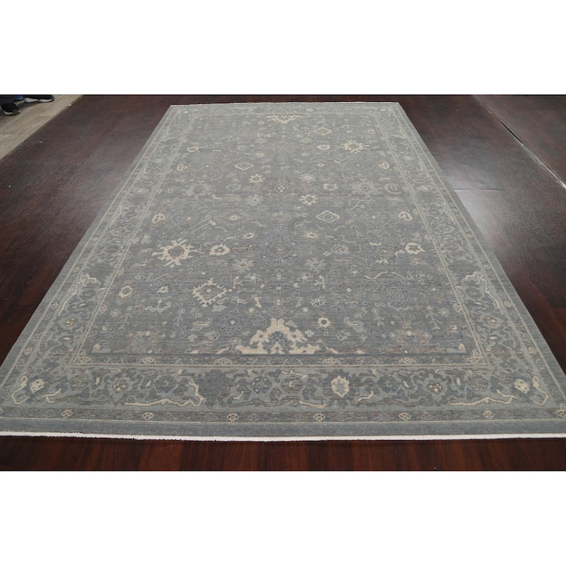 Silver Washed Turkish Ziegler Wool Area Rug Home Decor Carpet - 6'7" x 9'10"