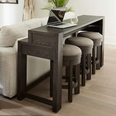 Liberty Furniture Lennox Hill Console Bar Table, Upholstered Swivel Console stools