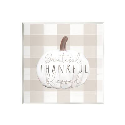 Stupell Grateful Thankful Pumpkin Wall Plaque Art Design by Dogwood Portfolio