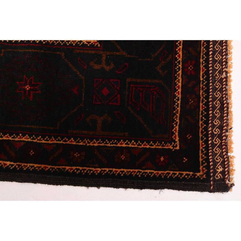 ECARPETGALLERY Hand-knotted Teimani Dark Navy Wool Rug - 3'11 x 7'0