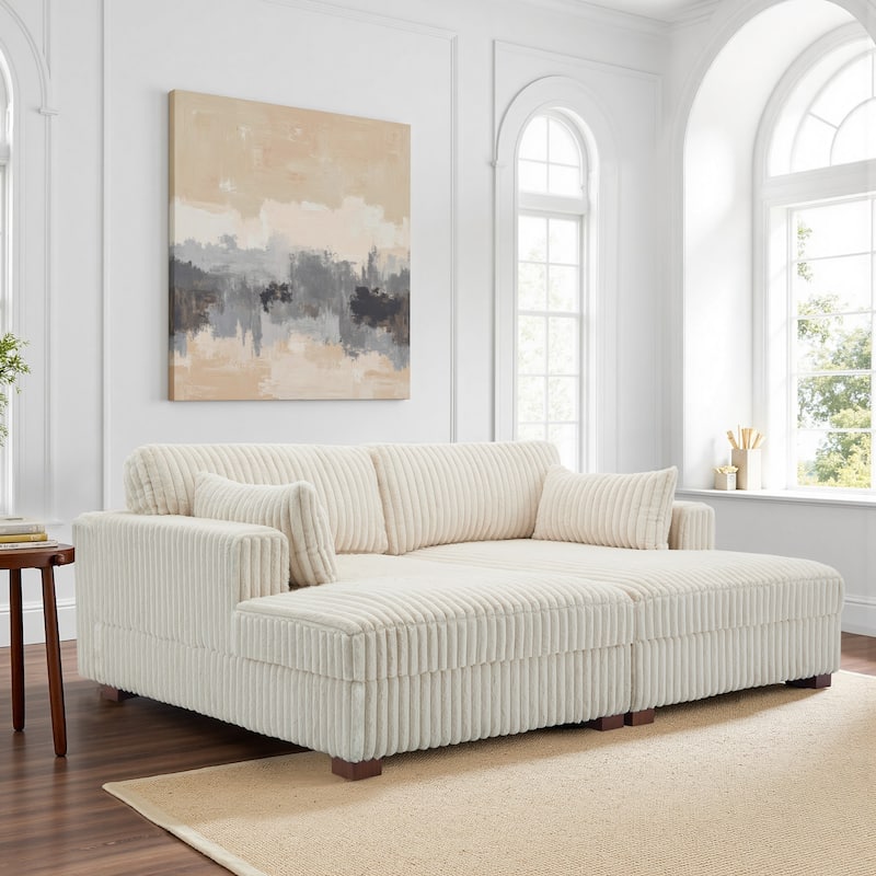 UIXE Modern Oversized Modular Sectional Sofa Couch - 83" W x 64.9" D x 34.5"H - WHITE