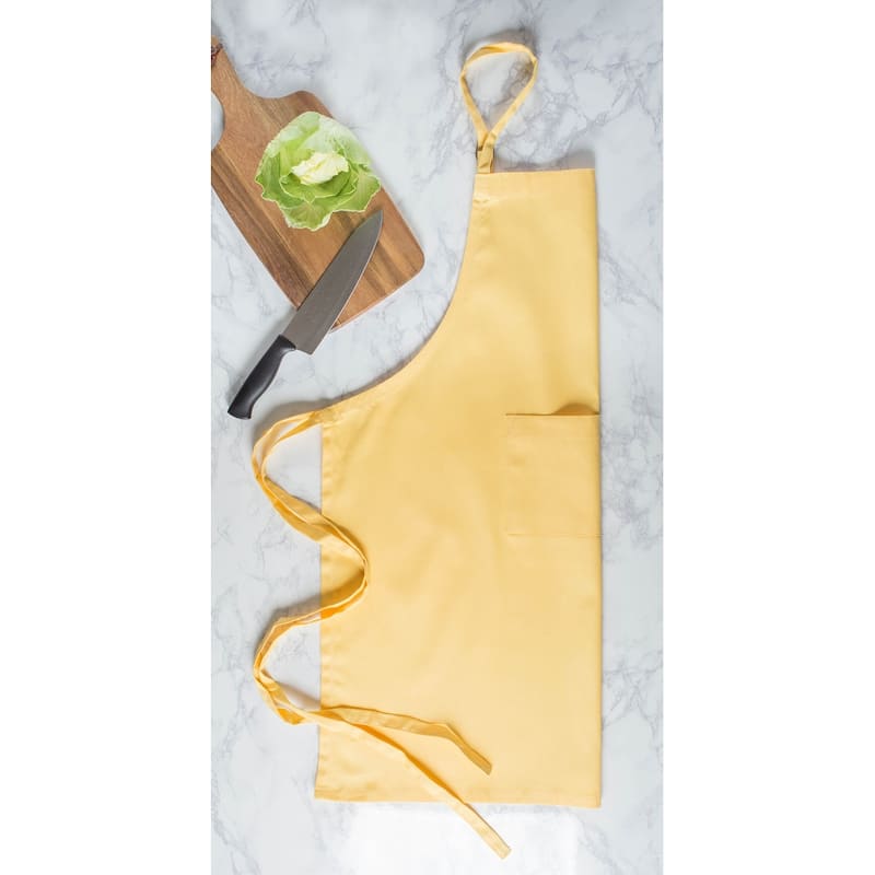 Solid Unisex Chino Cotton Kitchen Chef Apron - 32" - Corn Yellow