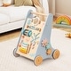 preview thumbnail 4 of 8, Gymax Wooden Baby Walker Sit to Stand Walker w/ Wheels Push & Pull