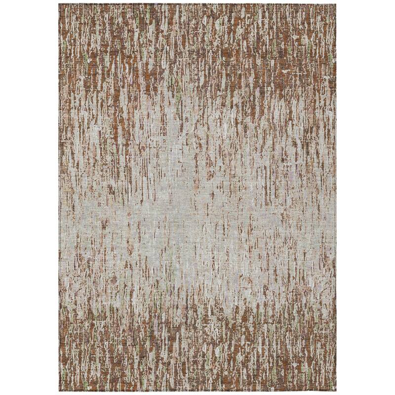 Machine Washable Indoor/ Outdoor Abstract Moxy Chantille Rug