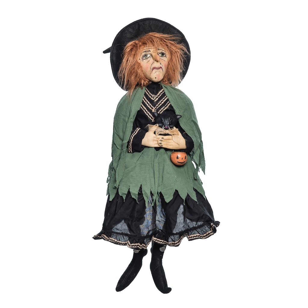 Yolanda Joe Spencer Gathered Traditions Halloween Art Doll Figure - Black - 9" x 8" x 40"