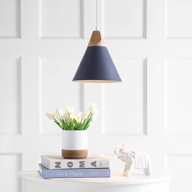 SAFAVIEH Lighting Cila Adjustable 1-light LED Grey Pendant - 10"x10"x12.9-84.9"