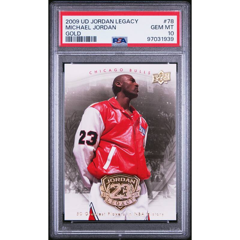 Michael Jordan 2009 Upper Deck Legacy Gold Basketball Card #78 Graded PSA 10 - 8' x 11'