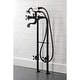 preview thumbnail 23 of 42, Kingston Brass Freestanding Clawfoot Tub Faucet Package with Supply Line in Matte Black