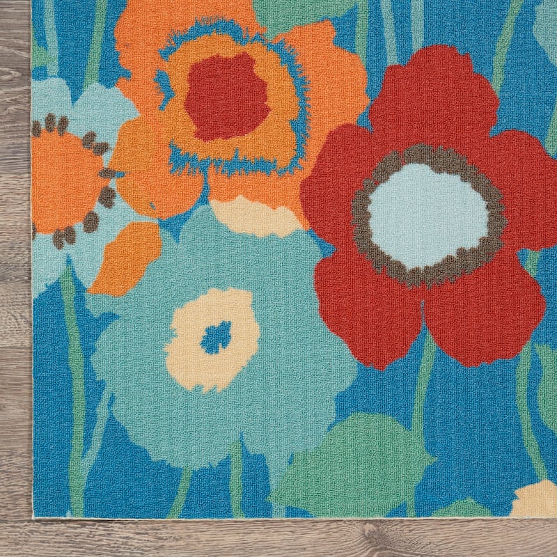 Waverly Sun N' Shade Floral Transitional Indoor/Outdoor Area Rug