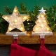preview thumbnail 2 of 44, Glitzhome 7.5" H Christmas Silver LED Tree Star Gift Box Heavy Duty Stocking Holders Mantel Ornament